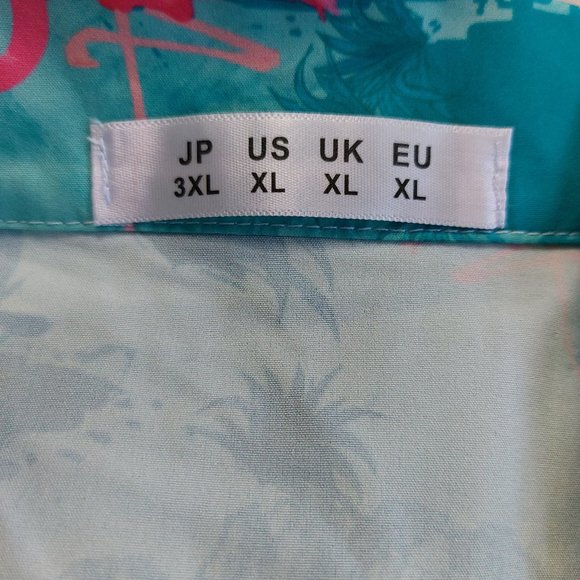 Studio Made Flamingo Men's Blue Tropical Hawaiian Shirt US XL - Picture 6 of 7